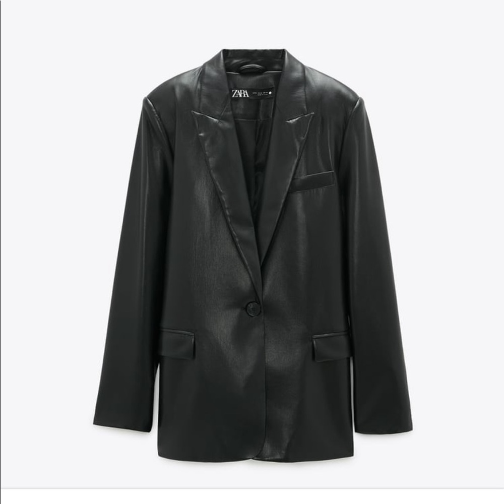 Zara leather blazer